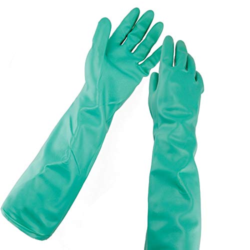 Arbeitshandschuhe Arbeitshandschuhe verlängern Öl/Nitrilkautschuk/Chemiefabrik/Farbe/Haushaltshandschuhe (Color : Green, Size : L)
