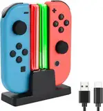 ELUTENG Ladestation für Switch Controller, Controller Ladestation Kompatibel mit Nintendo Switch JoyCons, Ladestation mit LED Anzeigeleuchte Und 3-3Ft Typ-C USB Ladekabel