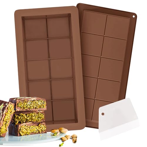 Schokoladenform Silikon, Tief Schokoladentafel Form 2 Stück, Dubai Silikonform Schokoladentafel, Tiefe Schokoladenform Extra Tief Schokolade Form für Dubai Schokolade Praline Süßigkeiten