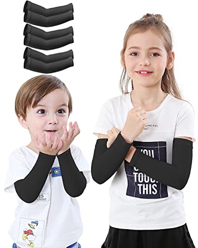 Newbyinn Armmanschetten für Kinder, Kleinkinder, UPF 50 UV-Schutz, schwarz, Mittel