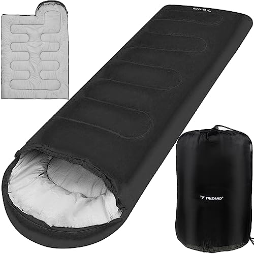 TRIZAND Schlafsack 2 in 1 Deckenschlafsack Wasserabweisend 2 Jahreszeiten für Camping Zelten Reisen Outdoor 21084