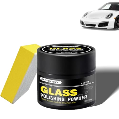 Glas Kratzer Entferner, Windschutzscheiben-Kratzer-Entferner, Pulverwaschmittel, Windschutzscheiben Reinigungspulve, Fettfilm, Schmutz und Kratzer von Autoscheiben Entfernen (1P)