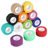 12 Rollen Selbstklebender Verband, 2,5cmx4,5m Selbsthaftende Bandage Elastische Fixierbinde Haftbandage Selbstklebend fürSport Hand Arm Fuß Gelenk Finger(Bunt)