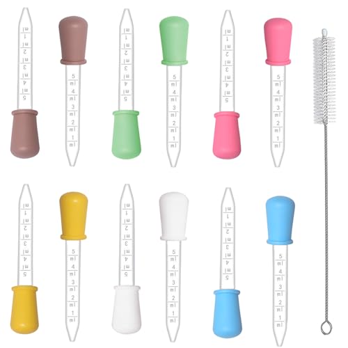 Pipetten Kinder, Pipette Kinder, 12 St Ück Bunte Pipetten F Ü R Kinder, Und 1 Tropferbürste, Farbige Pipetten Für Kinderaktivitäten, Pipetten Set Mit 6 Farben, 120mm L Ä Nge