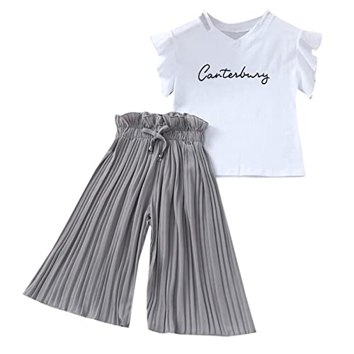 Generisch Anzug Für Kinder Mädchen Bekleidungssets Freizeit Sweatshirt Mit Schlaghose Set Kinder Herbst Winter Outfit Mode Langarmshirt Kleidung Set Für Mädchen 5-13 Jahre
