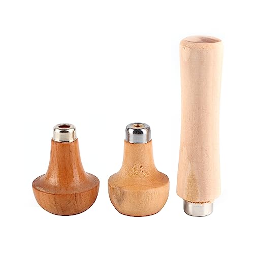 TIKATARER Holzdateihandle, 3pcs Holzgriff Holzhandle für File Schneidwerkzeughandwerk DIY Handwerkzeug Messer