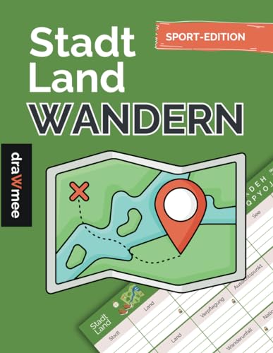 Stadt Land Wandern - Quiz Geschenk für Wanderer: Spielblock mit 35 Blatt Din-A4 (Seiten zum Ausschneiden)