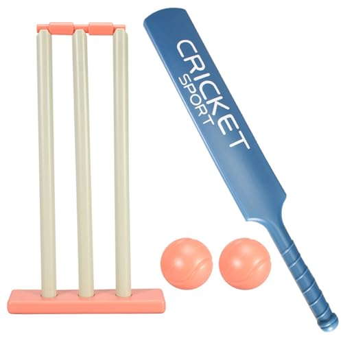 Peosaard Kids Cricket Bat Set, Hinterhof Cricket -Set mit ABS Cricket Bat, Cricket -Stümpfen, 2 Bälle, Eltern -Kinder -Interaktionsspiel für Garden Beach Home