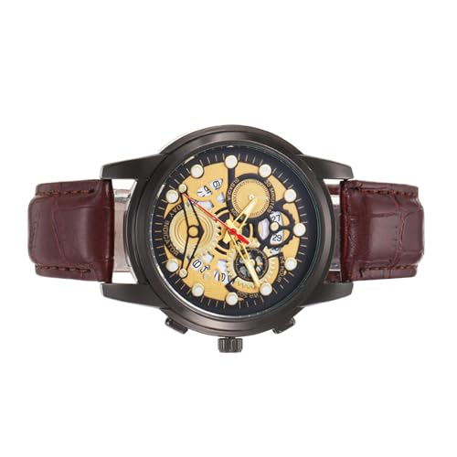 Rrlihjgu Herren Uhr Mechanische, mechanische Uhren für Männer | Business Leder -Gurtmenschen Uhren -Datum Display,Automatische Armbanduhr -Modezubehör, 40 -mm -Legierungskoffer