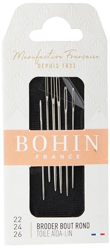 Bohin Nadeln, Metall, Silber, Nr.22-24-26, 6