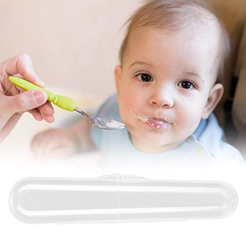 Zerodis Baby Löffel Aufbewahrungsbox Lebensmittelqualität Silikon Transparent Single Babybesteck Geschirrbeutel Tragbare Baby Produktzubehör