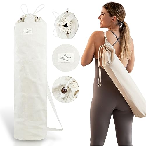 Yogatasche für kleine bis 200cm große Yogamatten, Yoga Zubehör -nachhaltig ohne Plastik, schadstofffrei fair- Yogamatte Tasche: Gymnastikmatte Sportmatte Fitnessmatte, Pilates Fitness Sport Matten