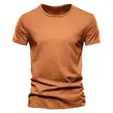 Generisch Herren Sommerhemd Baumwolle Leinen Kurzarm Hemd Herren Henley-Kragen Lässiges Regular Fit Shirts Tshirt V Ausschnitt Herren WeißE T-Shirts Herren Mit Langem Arm Sport Shirt MäNner Laufen