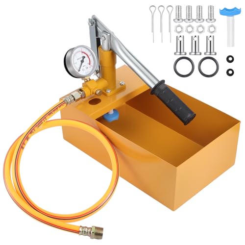 WiMas Handdruckpumpe 25 kg Prüfpumpe Füllpumpe mit 6 Liter Fassungsvermögen 1/2 Zoll für Heizungswasserleitung Solar