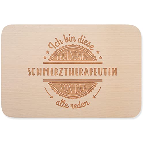 JUNIWORDS Frühstücksbrettchen, Ich bin diese legendäre Schmerztherapeutin, von der alle reden, Holzbrett Frühstücksbrett Holzbrettchen (5067172)