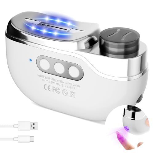 Upgrade 4-in-1-Elektrischer Nagelknipser,Elektrische nagelknipser mit 3 Geschwindigkeiten,Wiederaufladbar mit LED-Licht und Aufbewahrung von Nagelresten,Geeignet für Babys, Senioren und Erwachsene