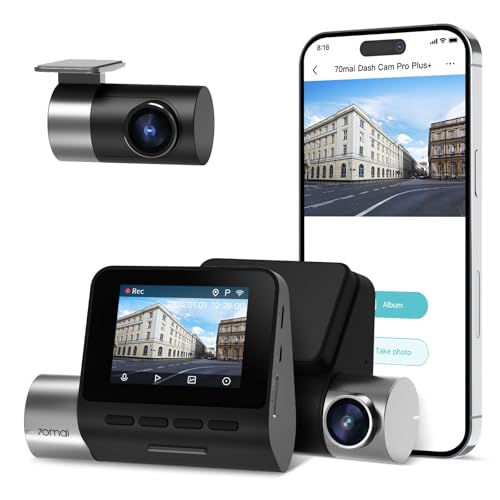 70mai 2,7K Dash Kamera A500S 1944P Ultra Full HD, Vorne und Hinten DashCam, Eingebautes WiFi GPS, intelligente Autokamera, Nachtsicht, ADAS, 2'' IPS LCD-Bildschirm, WDR (Upgrade)