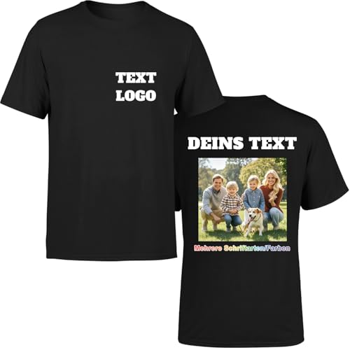 Benutzerdefinierte T-Shirts für Männer Frauen, Entwerfen Sie Ihr eigenes T-Shirt, personalisiertes Bildfoto Text Unisex T-Shirt