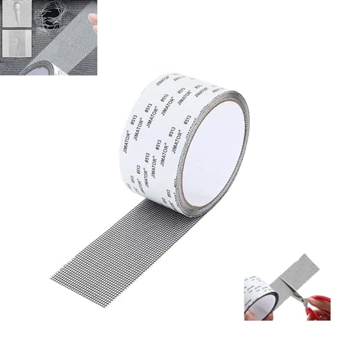 Strong Adhesive Screen Repair Tape, Neues Fenster Fliegengitter Reparaturset, Schnelle Reparatur von Bildschirmfenstern, Schneidbares Fliegengitter Klebeband, for mesh Doors and Windows (Black)