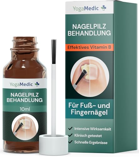 YogaMedic Nagelpilz Behandlung [ohne Feilen]- Patentierter Wirkstoff, belegte Wirkung, Mittel gegen Nagel Pilz- schnell- Nagelpilzmittel für Fingernägel und Fußnägel, Mixtur zur Nagelpflege, 10ml