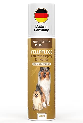 Premium 200ml Fellpflege Hund Spray - Made in Germany, Spezielles Entfilzungsspray, Wohlduftend - Hunde Parfüm, Anti Filz, Fell, Zubehör, Hundebedarf, Deo - Fellspray für Hunde von Natureflow