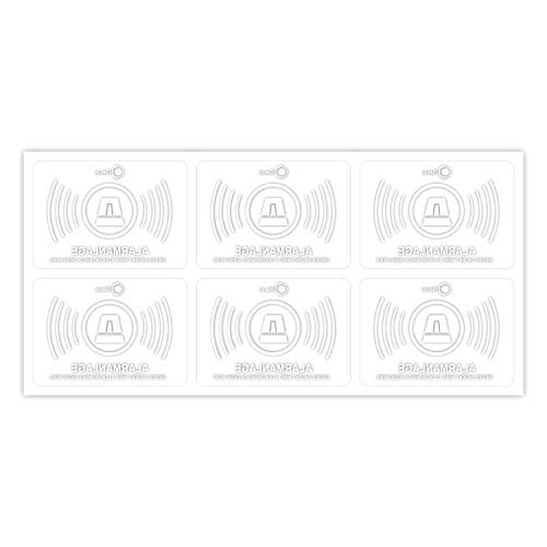 6er Aufkleber-Set Alarmanlage innen-klebend I 5 x 3,5 cm I Achtung Objekt ist Alarm-gesichert I für Fenster-Scheibe, Tür I transparent I hin363