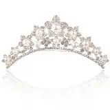 Prinzessin Strass Tiara Krone, Mini Kristall Krone Haarkamm Kostüm Party Kopfschmuck, Kristall Krone Haarkamm für Mädchen Kinder Geburtstag Geschenk