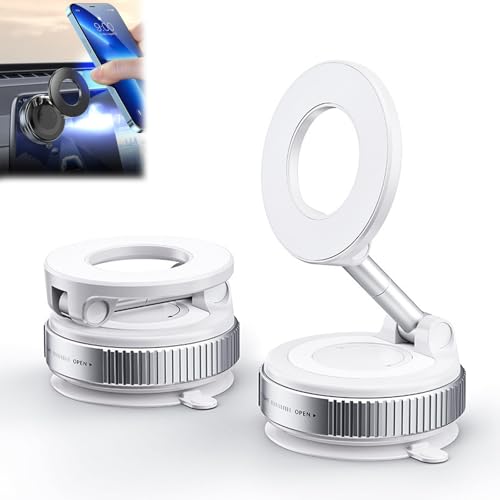 Maglock 360 Faltbare magnetische Telefonhalterung, Autotelefonhalter, Vakuum-Magnettelefonhalter fürs Auto, 360° drehbarer, faltbarer, tragbarer Ständer mit starkem Magnet for glatte Oberflächen an de