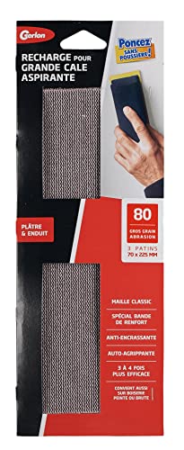 Gerlon 3 Stück 70 225 mm Klett-Schleifmittel staubfreies Schleifen, Körnung 80 (grob)