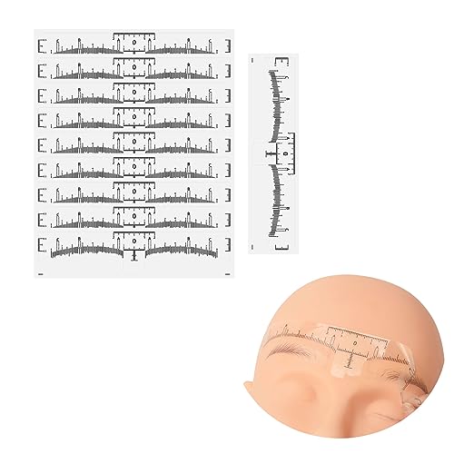 zalati Augenbrauenlineal, 100 Stück, Einweg-Augenbrauen Mapping, transparente Aufkleber für Microblading, Augenbrauenverlängerungen, Permanent Make-up