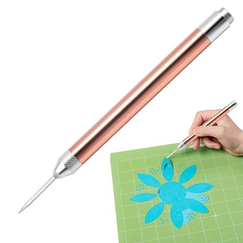 Vinyl-Entgitterwerkzeug Mit Licht, Bastel-Unkrautstift Papierjäter Aus Aluminiumlegierung, Entgitterwerkzeug Plotter Zubehör Mit LED Lich, Ergonomisches Papier-Unkrautwerkzeug Mit Austauschbare