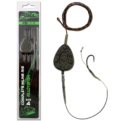 Angel-Berger Fliege Ready2Fish Complete Inline Rig Karpfenmontage Carptackle, Schwarz