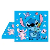 POPOYU Stitch Geburtstag Servietten, 20 Stück Blau Party Servietten Tischdeko, 33x33cm Papierservietten Paper Napkins, Kindergeburtstag Party Zubehör für Junge Mädchen Stichbesteck Besteck Set