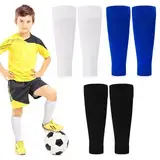 Firtink 3 Paare Kinder Fußball Stutzen, Fußball Sleeves Tubes Sportsocken Trainingssocke Sockenstutzen Fußballstutzen für Fussball Basketball Laufen Radfahren Marathon