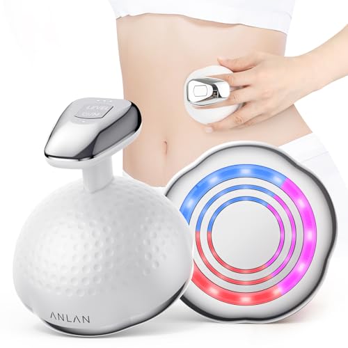 Cellulite Massagegerät,ANLAN 5 in 1 Ultraschall Anti Cellulite Massagegerät EMS Vibration Lymphdrainage Gerät LED Phototherapie Gua Sha Lipödem Massagegerät für Bauch, Beine, Arme, Gesäß und Rücken