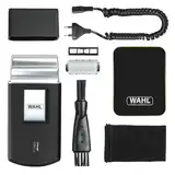 Wahl Travel Shaver - Kabelloser und wiederaufladbarer elektrischer Rasierer für Herren, ideal für Reisen, zum Schneiden von Haaren und Bart, kompakt und tragbar