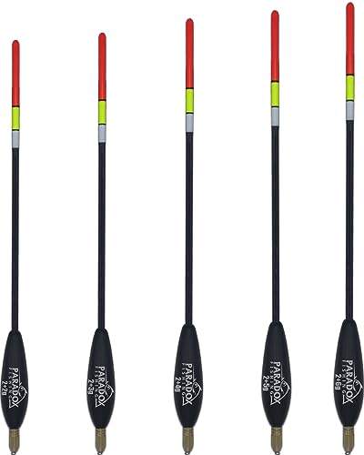 Paradox Fishing Waggler Set I 5 Stück 4g-8g I 2g vorgebleit – Posen Angeln Posen Set Angel-Posen Schwimmer Angeln Pose