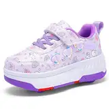 YongerYong Schuhe mit Rollen für Mädchen Jungen, Rollschuhe Schuhe mit 4 Rollen Versenkbarer, Turnschuhe 2-in-1 Turnschuhe Skateboardschuhe