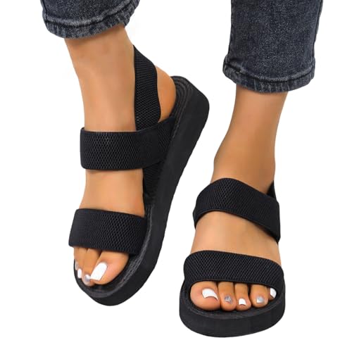 sandalen damen 44, Sandalen Damen Sommer Bequem Hausschuhe Offene Schuhe Breite Füße Schicke Latschen Sommerschuhe Elegant Slingback Barfuss Sandaletten Hanfseil Keilabsatz Damensandalen