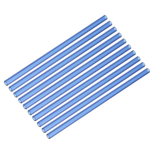 PATIKIL 8-Zoll-Glastuben, 10er-Pack Borosilikat-Langglasrohre Glasbläserrohre Industrieglasröhren für Glasfertigung DIY, Blau