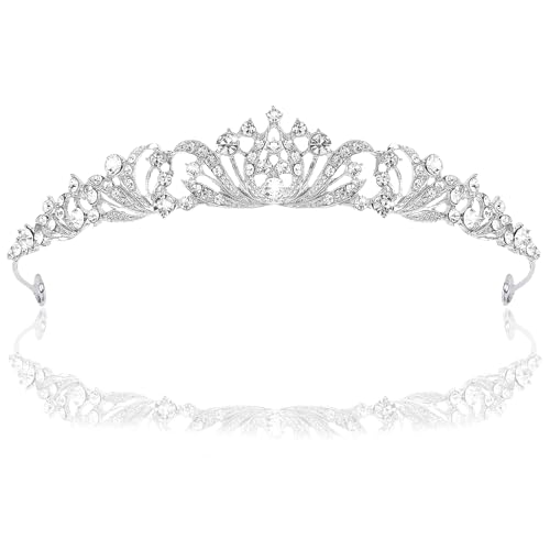 Krone Damen Hochzeit, Prinzessin Tiara Damen, Prinzessin Tiara Kristall Krone, Braut Tiaras Hochzeit Diadem Krones, Geeignet für Hochzeitens, Verlobungen, Geburtstagsfeiern, Tanzveranstaltungen/B