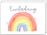 Gentle North 15 x Einladungskarten Kindergeburtstag (A6) - Regenbogen Partyeinladungen zum Kinder Geburtstag für Jungen, Mädchen, Jugendliche & Teenager - Einladungen zur Geburtstagsfeier