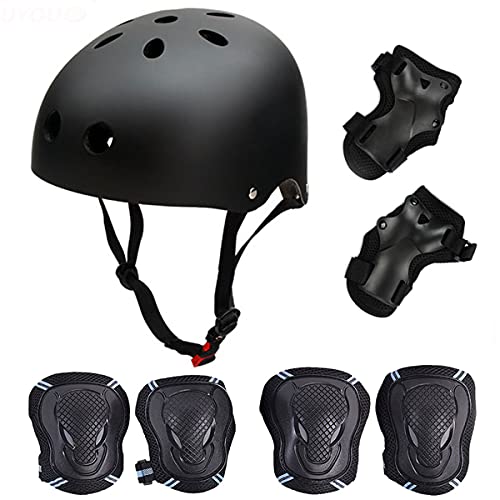 Skateboard / Skate Protektoren Set mit Helmet -- Skate Helmet Knie Pads Elbow Pads mit Handgelenkschoner für Roller Skate, BMX, Bike und Anderen Extreme Sports
