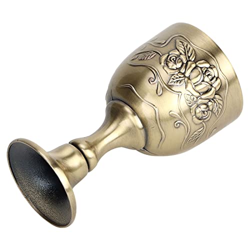 Leopacat Glühweingläser, Weinglas Vintage Kelch Gold Weinbecher EuropäIsche Metall Handgemachte Geprägte Klassische Ornamente Retro Kollektion für Zuhause Bar Party Hochzeit