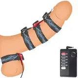 Elektrostimulation Penisring Set, Einstellbar Elektroshock Hodenring Elektrostimulator zur Penisvergrößerung, Prostata-Massage Bondage und Masturbation Fetisch Sexspielzeug für Männer und Paare