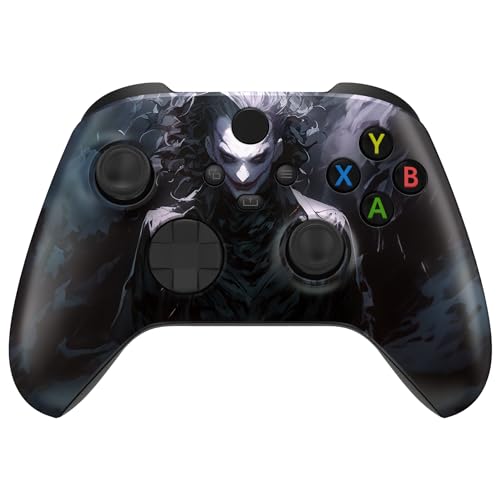 eXtremeRate Front Gehäuse Case für Xbox Series X/S Controller, DIY-Ersatz Frontplatte Hülle Skin Shell Cover Set für Xbox Core Controller Model 1914(Dunkle Clown)-KEIN Gamepad