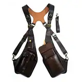 AOOUTYP Steampunk-Unterarmtasche Retro-Anti-Diebstahl-Leder-Doppelschulter-Achseltasche Outdoor-Mode, Verstellbare Brieftasche, Handytasche Für Herren
