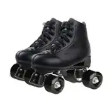 BMOZRM Doppelreihe Rollschuhe Damen Und Männer Schick Rollschuhe Vier Räder Rollerskates Draussen Sport Roll Schuhe for Erwachsene (Color : Black+Black Wheel, Size : 45 EU)