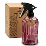 OFFIDIX Glas-Sprühflasche, Feinnebel-Sprühflasche Handdruckanlage Mister mit Top-Pumpe, 0,4L-Sprühflasche mit verstellbarer Düse für Gartenarbeit im Innen- und Außenbereich oder Hausreinigung(Fuchsie)