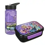 Scooli - Monster High Kindergeschirr Geschenkset - Set bestehend aus Brotdose und Trinkflasche - ideal für Schule oder Kindergarten – ab 4 Jahren – aus Kunststoff – BPA frei